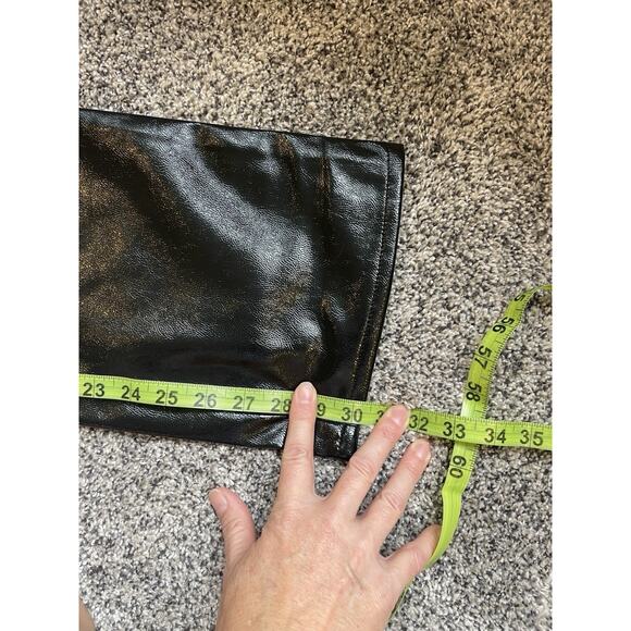 Zara NWT Vegan Shiny Faux Leather Straight Leg Pants Black Size 6 - Picture 9 of 11